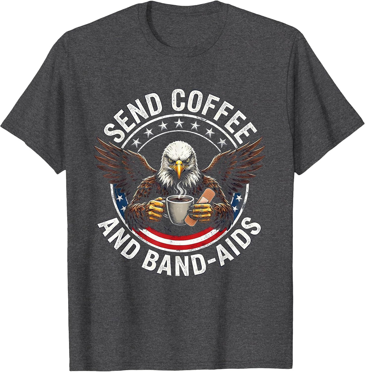 Send Coffee and Band-Aids Preschool Teacher Design T-Shirt - Dark Heather Grey