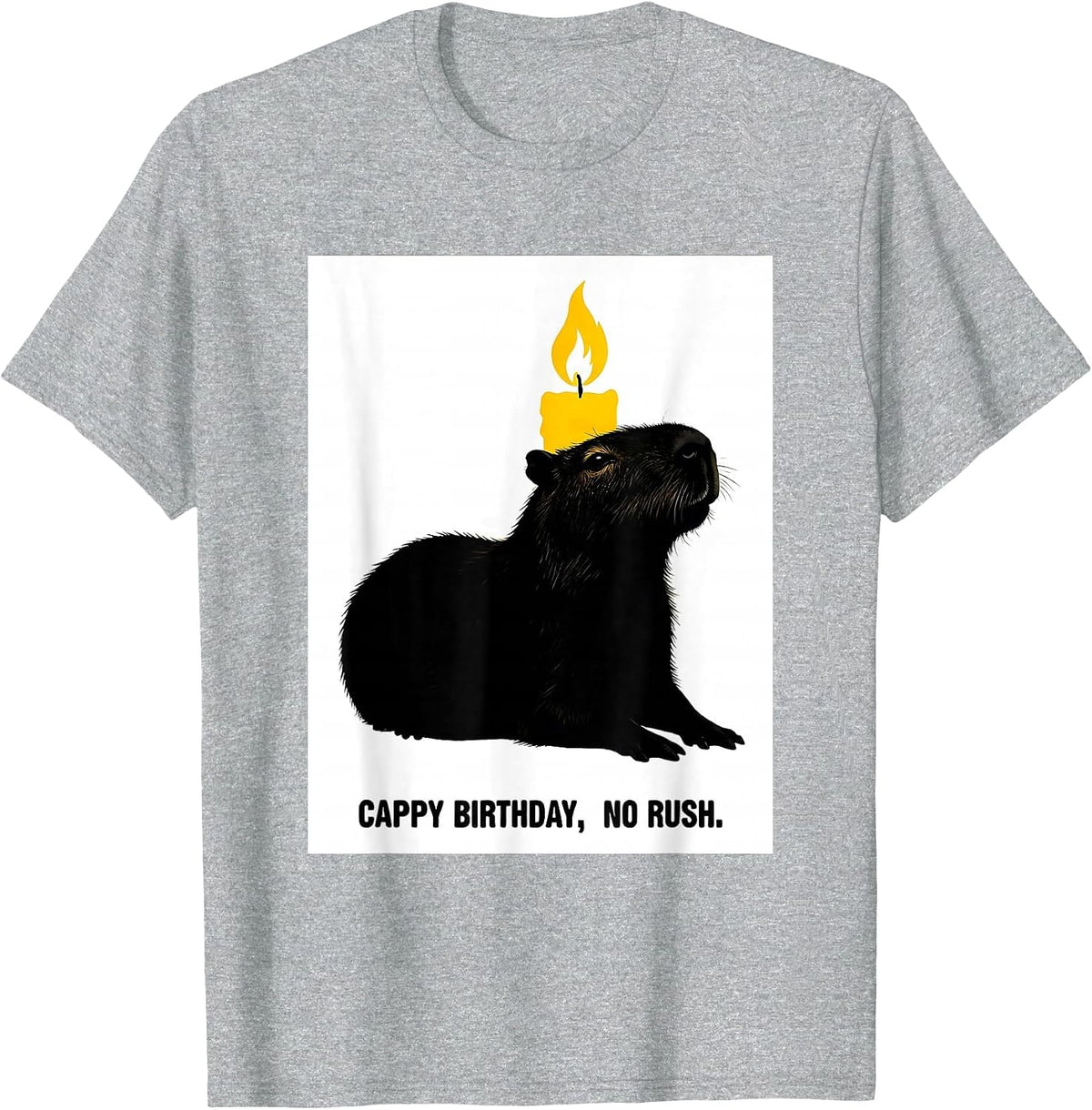 Men's Cappy Birthday No Rush Cute Capybara Birthday Gift T-Shirt - Heather Grey