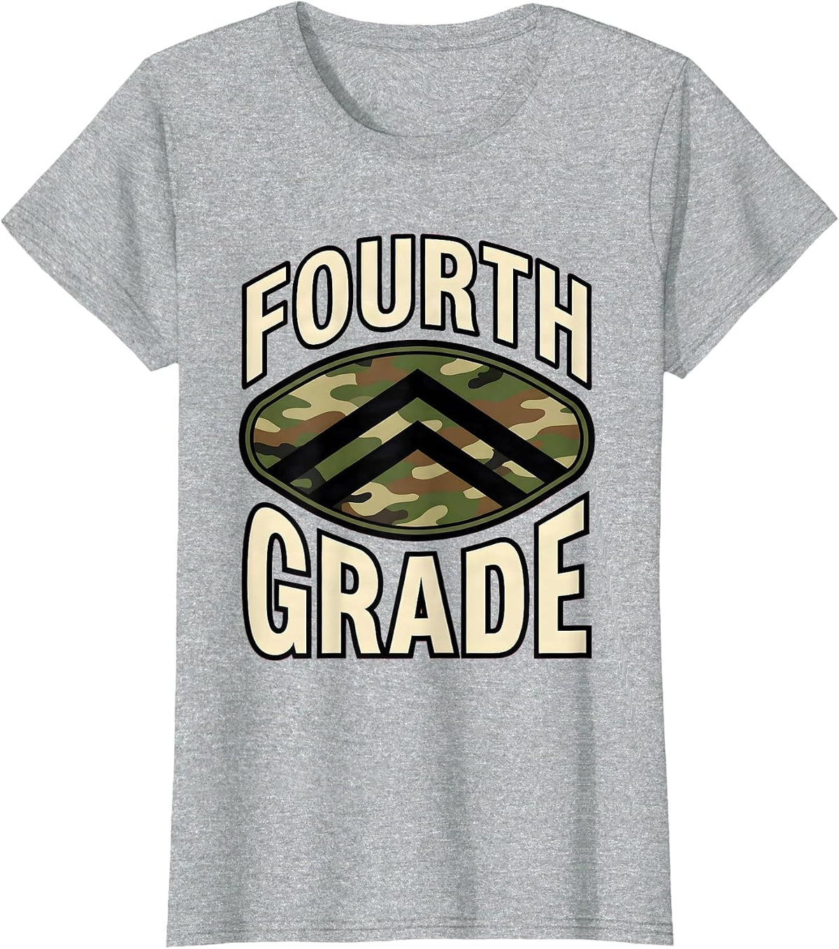 Fourth Grade Camo Back To School Boy Teacher Back To School T-Shirt - Heather Grey