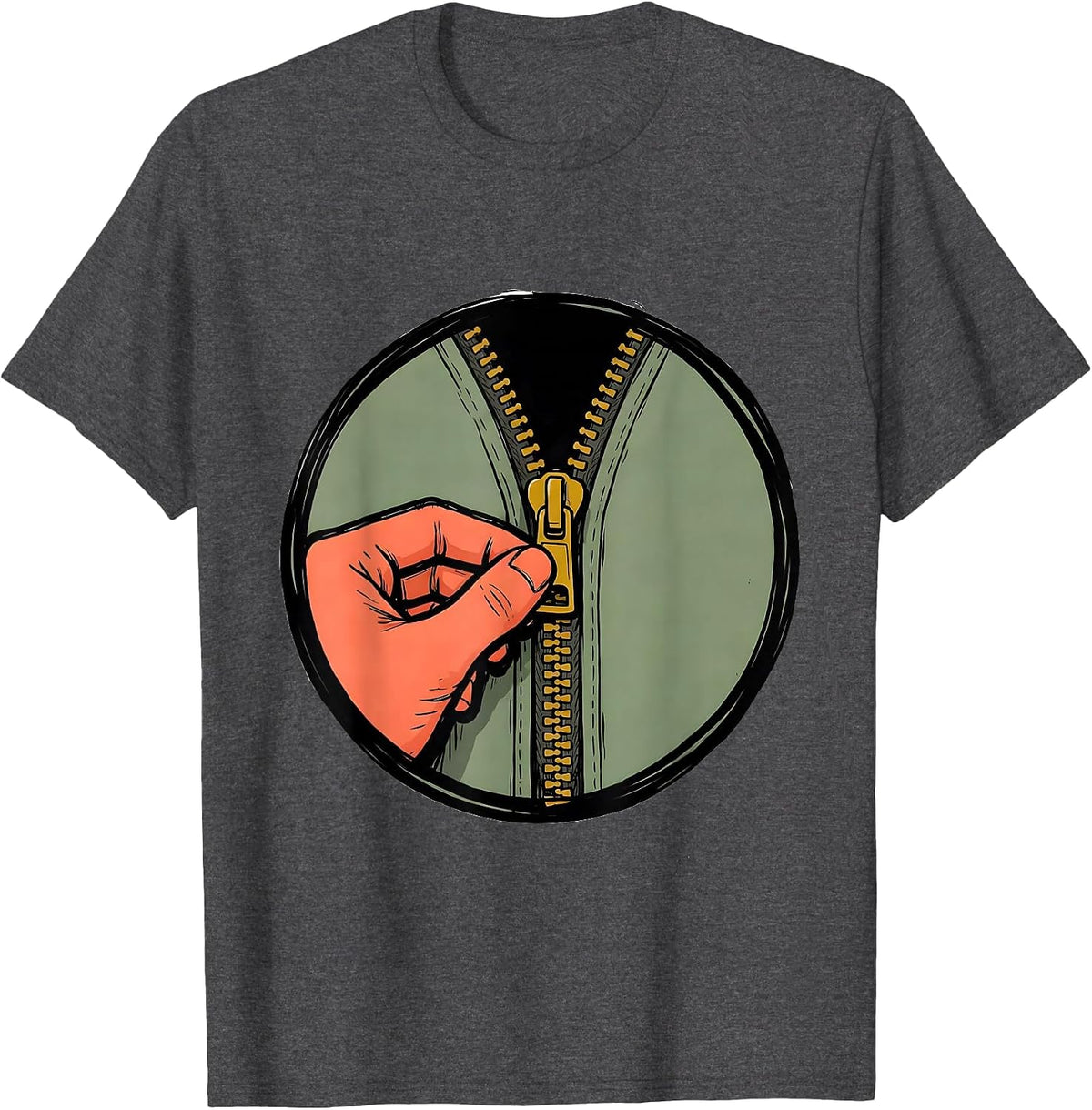 Zip It Occupational Therapy Badge Funny OT Gift T-Shirt - Dark Heather Grey