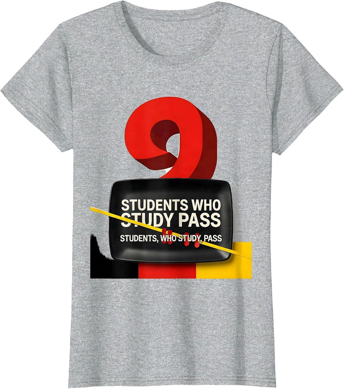 Women's Students who study pass Funny Grammar Teacher T-Shirt - Heather Grey