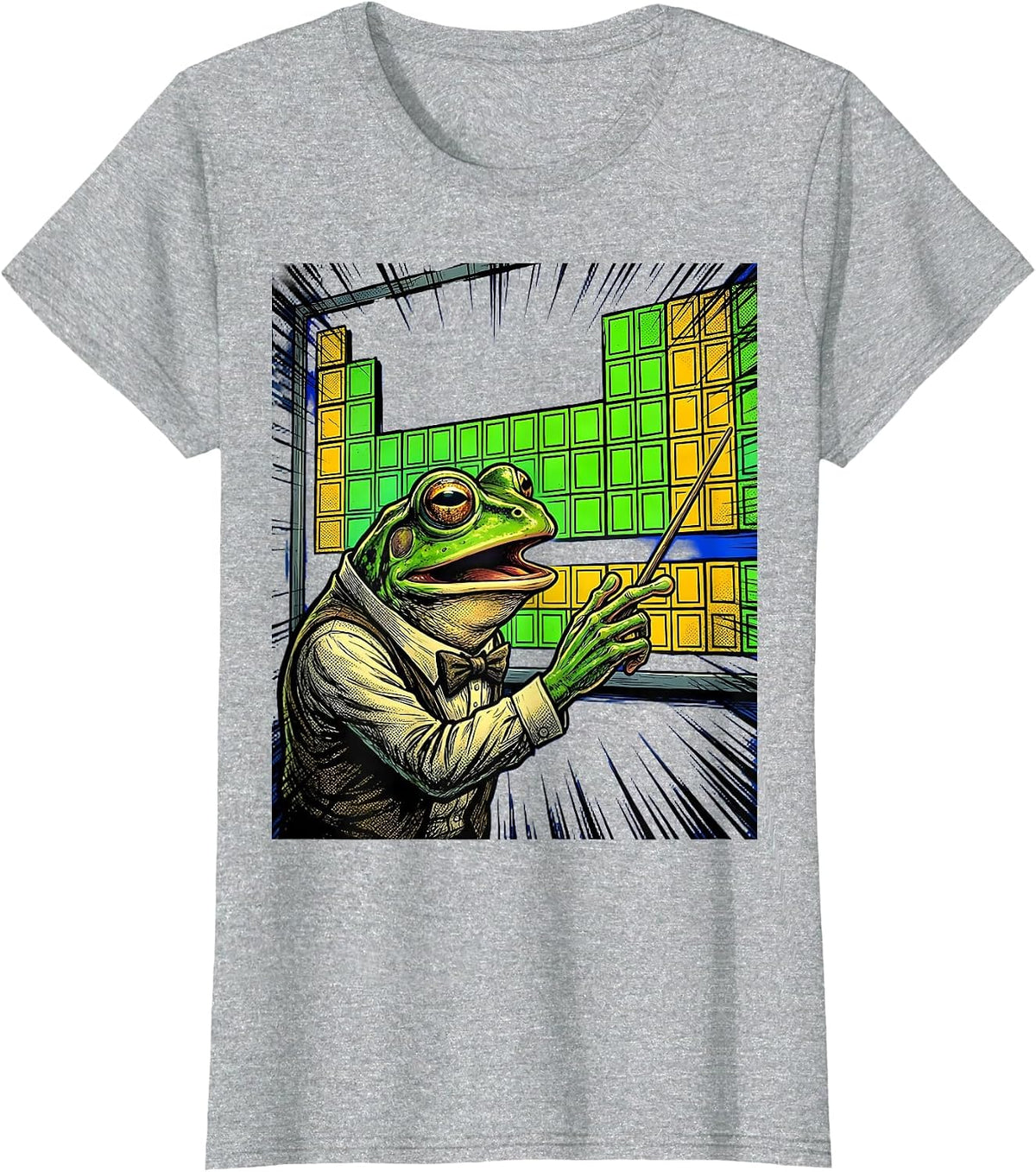 Frog Teacher Periodic Table Science Gift T-Shirt - Heather Grey