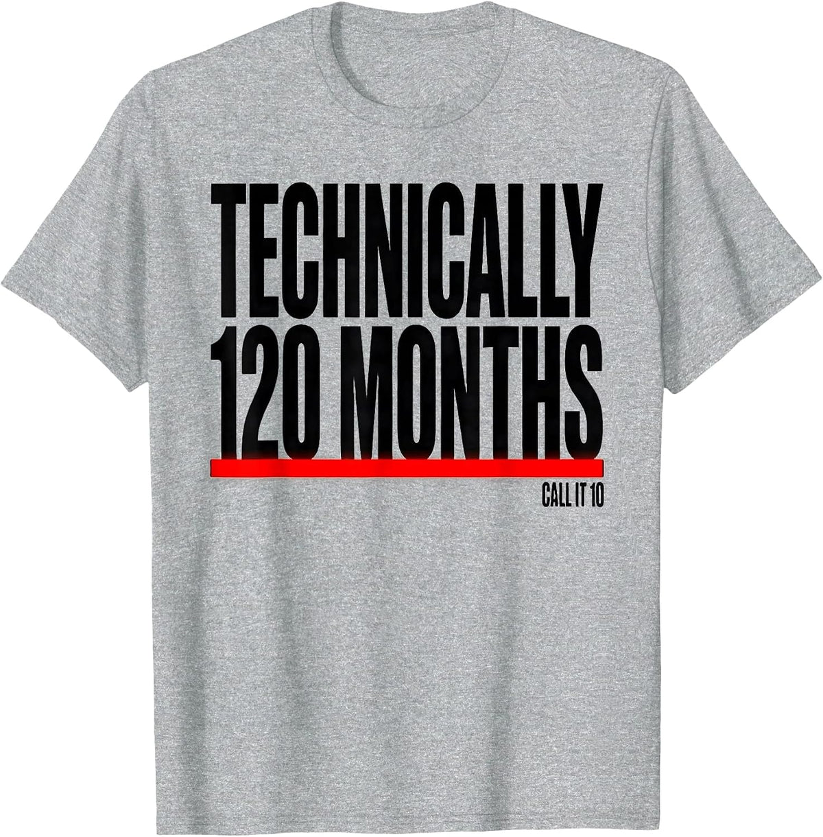 Men's Technically 120 Months Call It 10 Vintage Retro Birthday T-Shirt - Heather Grey