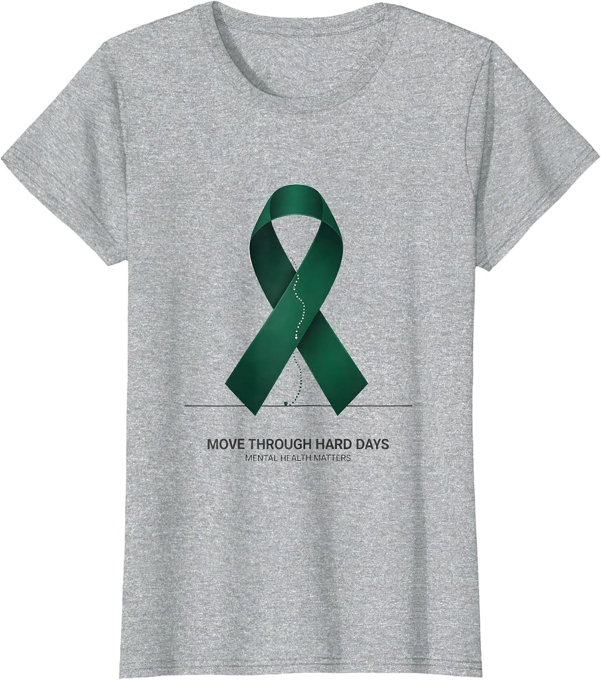 Women's Move Through Hard Days Mental Health Matters T-Shirt - Heather Grey