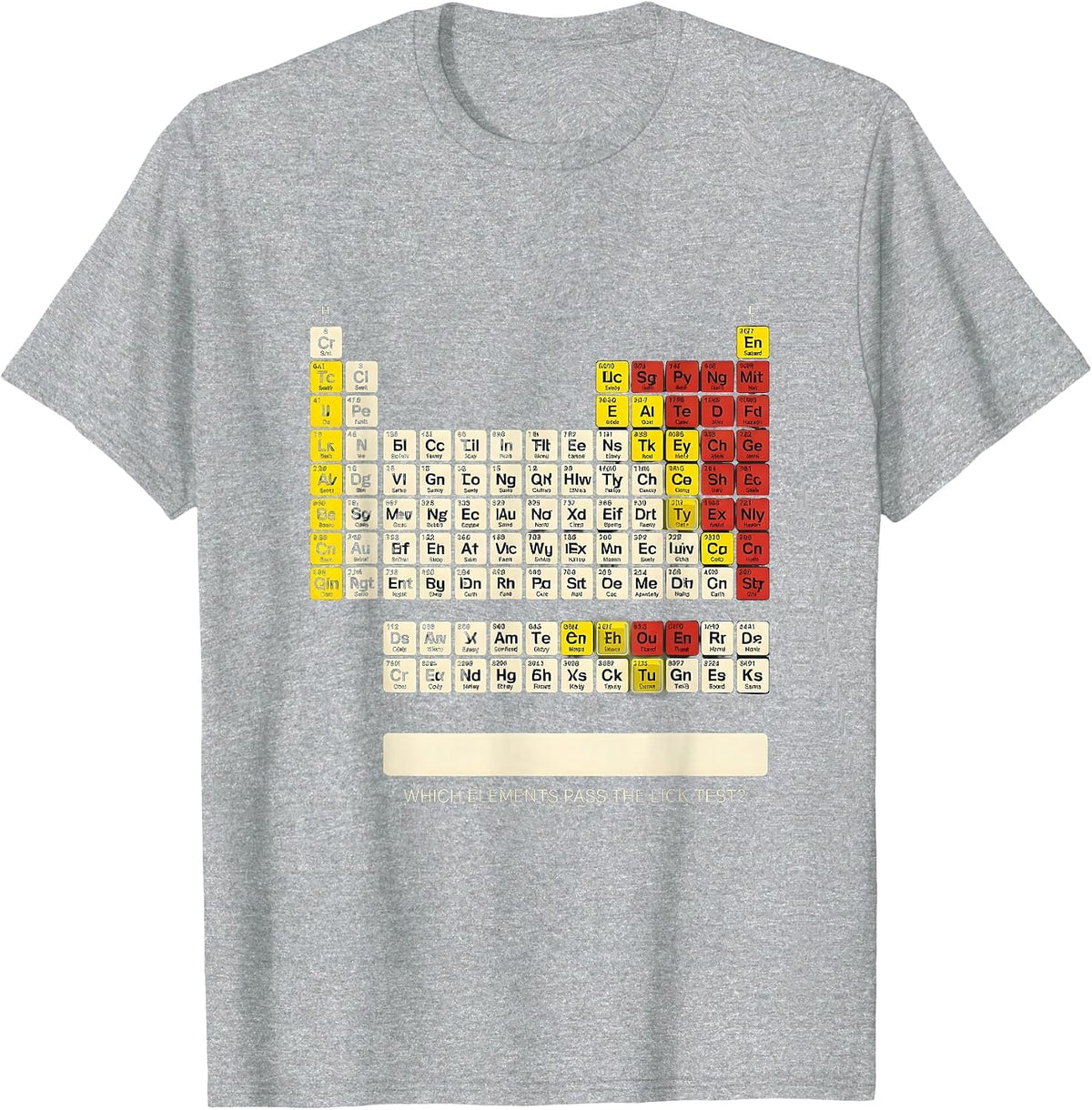 Men's Which Elements Pass The Lick Test? Funny Periodic Table T-Shirt - Heather Grey
