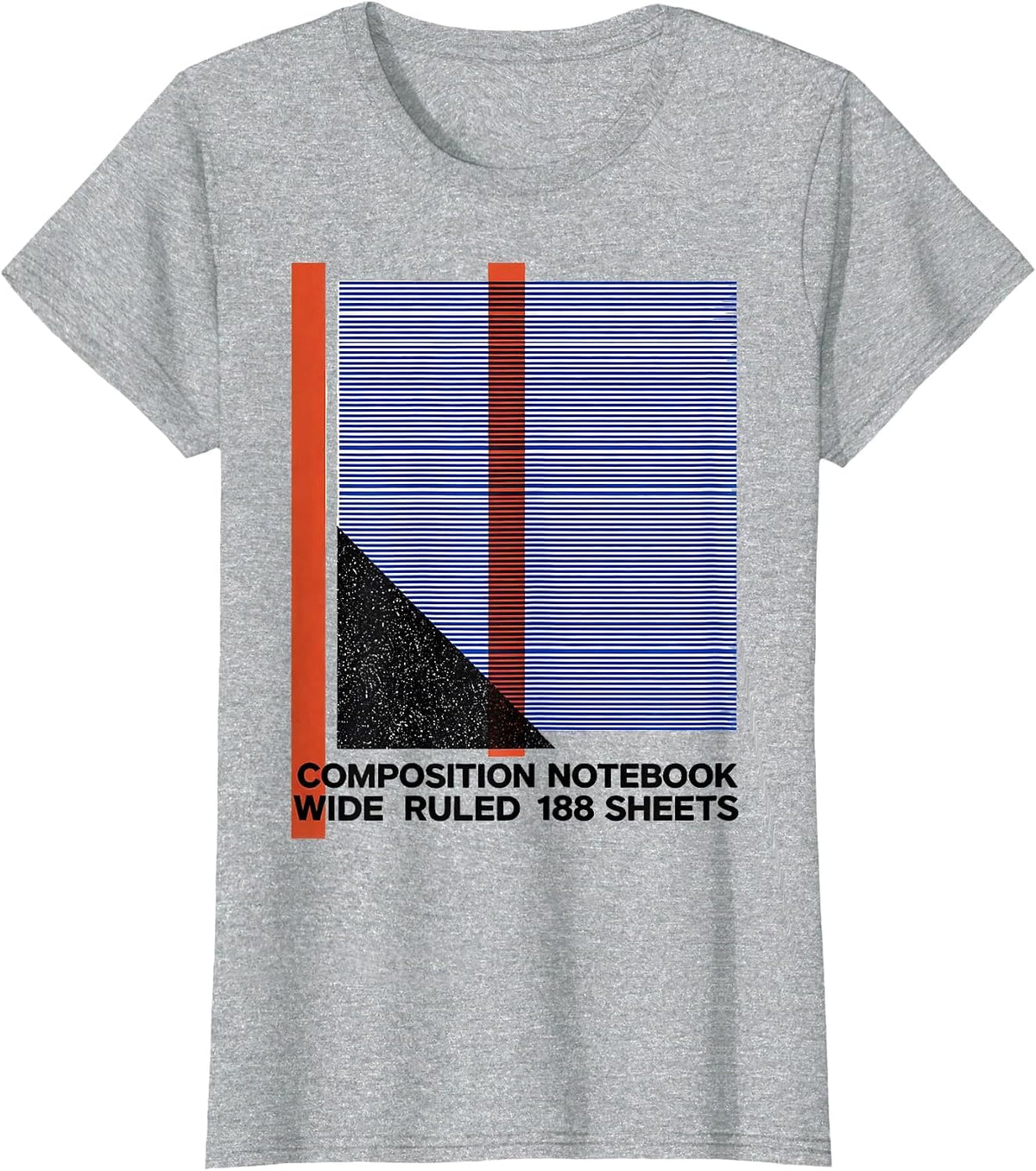 Composition Notebook Wide Ruled 188 Sheets Teacher T-Shirt - Heather Grey
