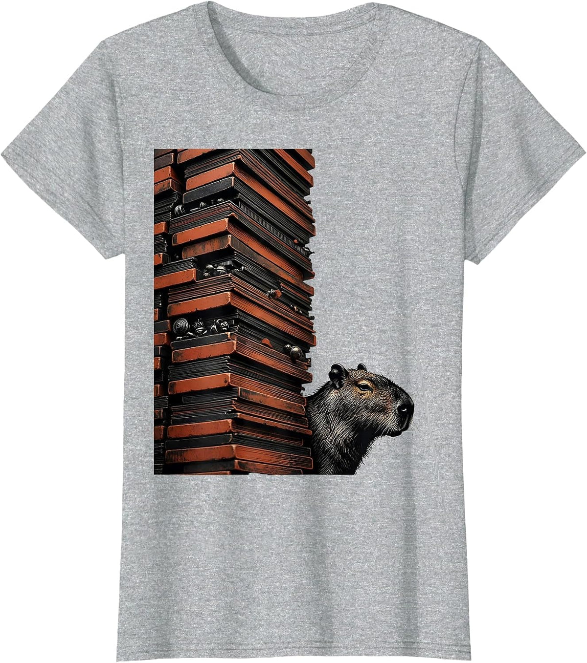 Capybara Meme Funny Animal Humor Video Games T-Shirt - Heather Grey