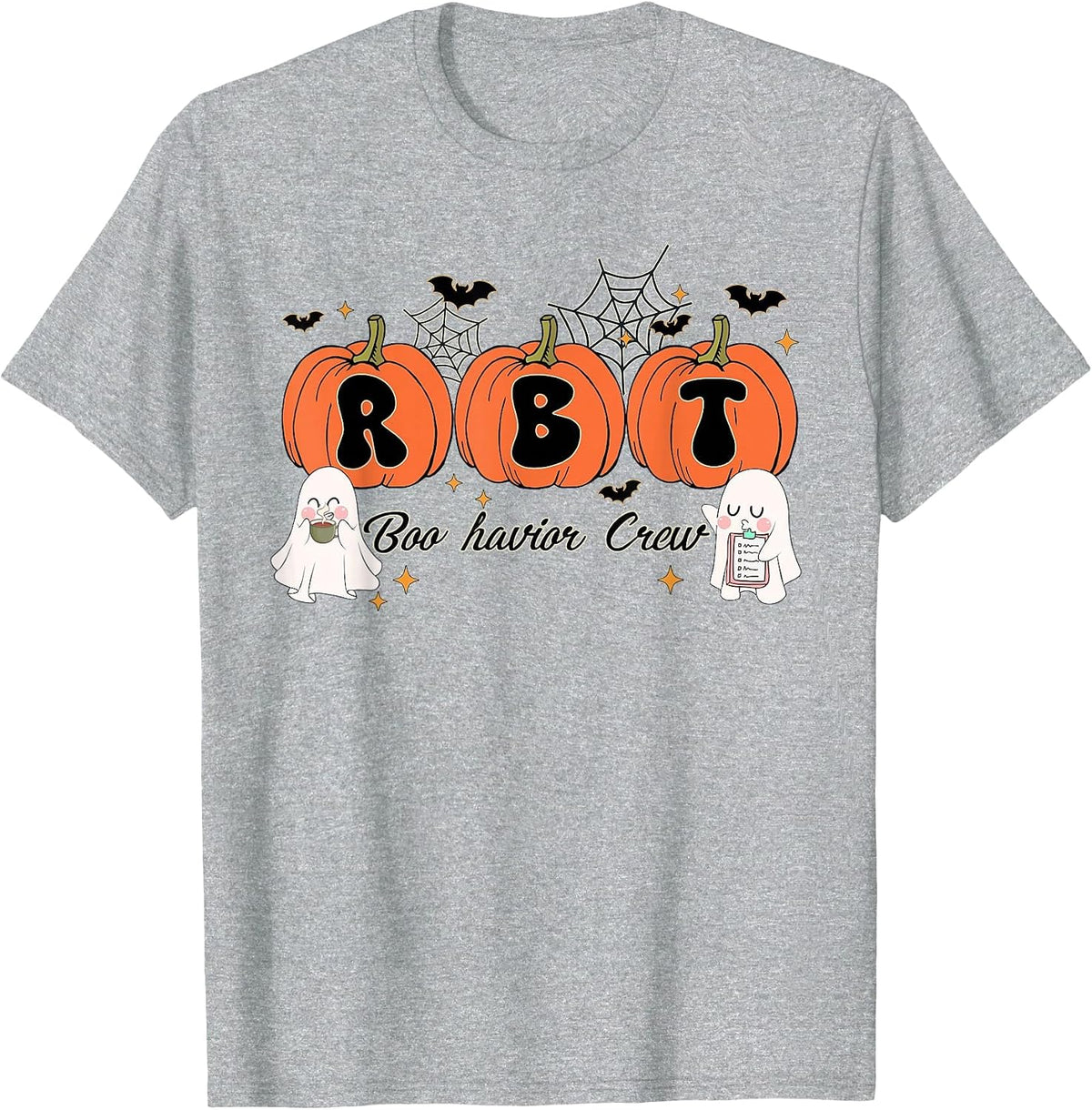 Boohavior Crew RBT Halloween Spooky ABA Therapist T-Shirt - Heather Grey