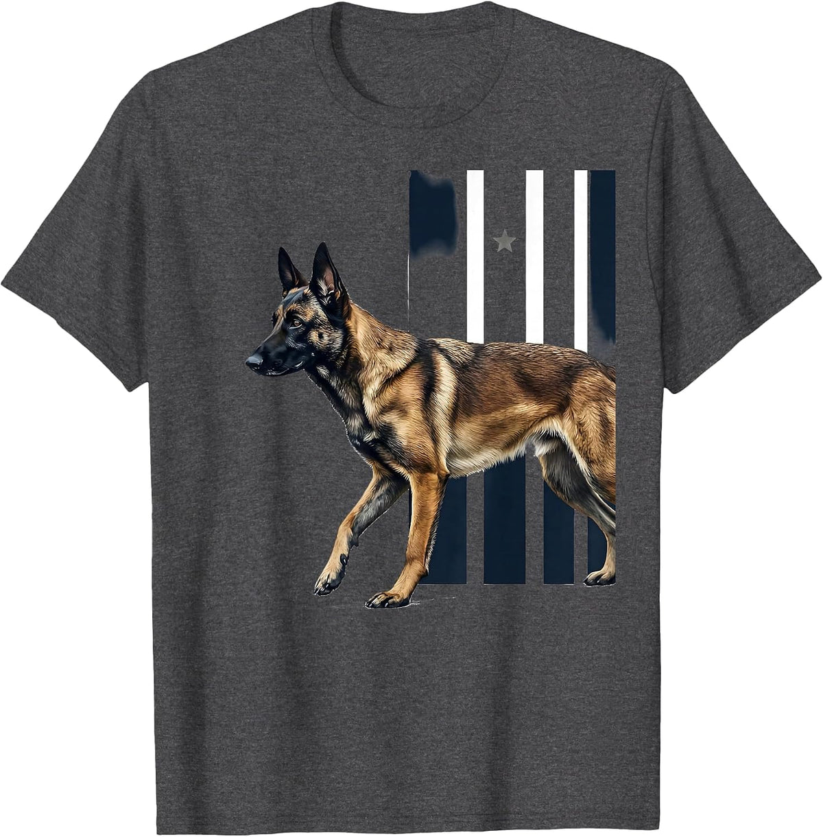 Belgian Malinois Minimalist Breed Pride Dog Lover T-Shirt - Dark Heather Grey