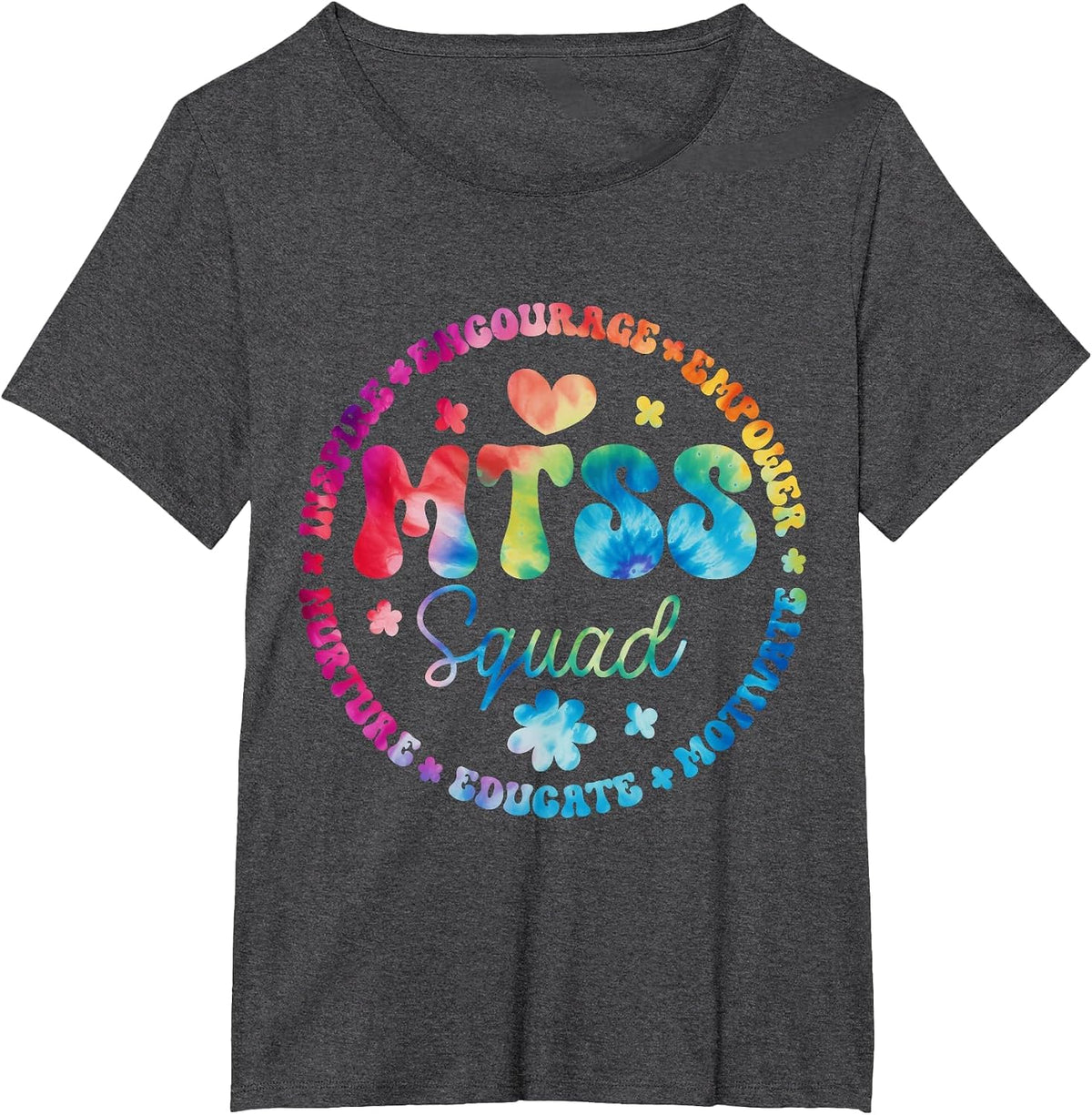 Groovy MTSS Squad Coach School Counselor School Psychologist T-Shirt - Dark Heather Grey