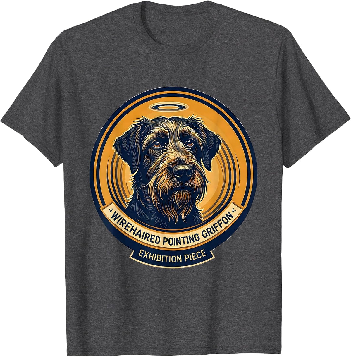 Wirehaired Pointing Griffon, Exhibition Piece Dog Breed T-Shirt - Dark Heather Grey