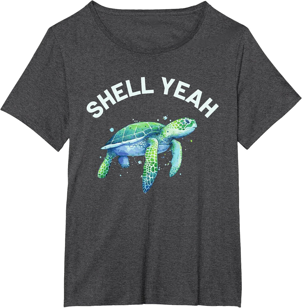 Shell Yeah - Cute Tortoise & Sea Turtle Lover T-Shirt - Dark Heather Grey