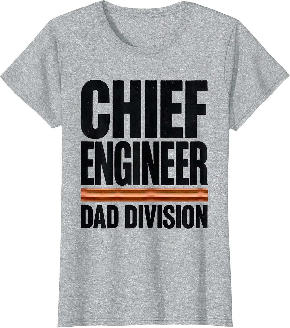 Chief Engineer Dad Division Funny Train Enthusiast Model T-Shirt - Heather Grey