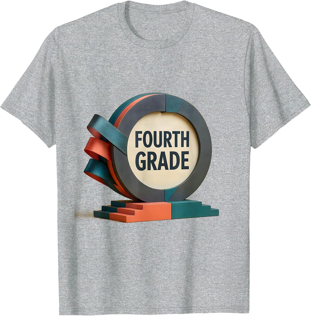 Men's Fourth Grade Cute Midcentury Back To School Girl Teacher T-Shirt - Heather Grey