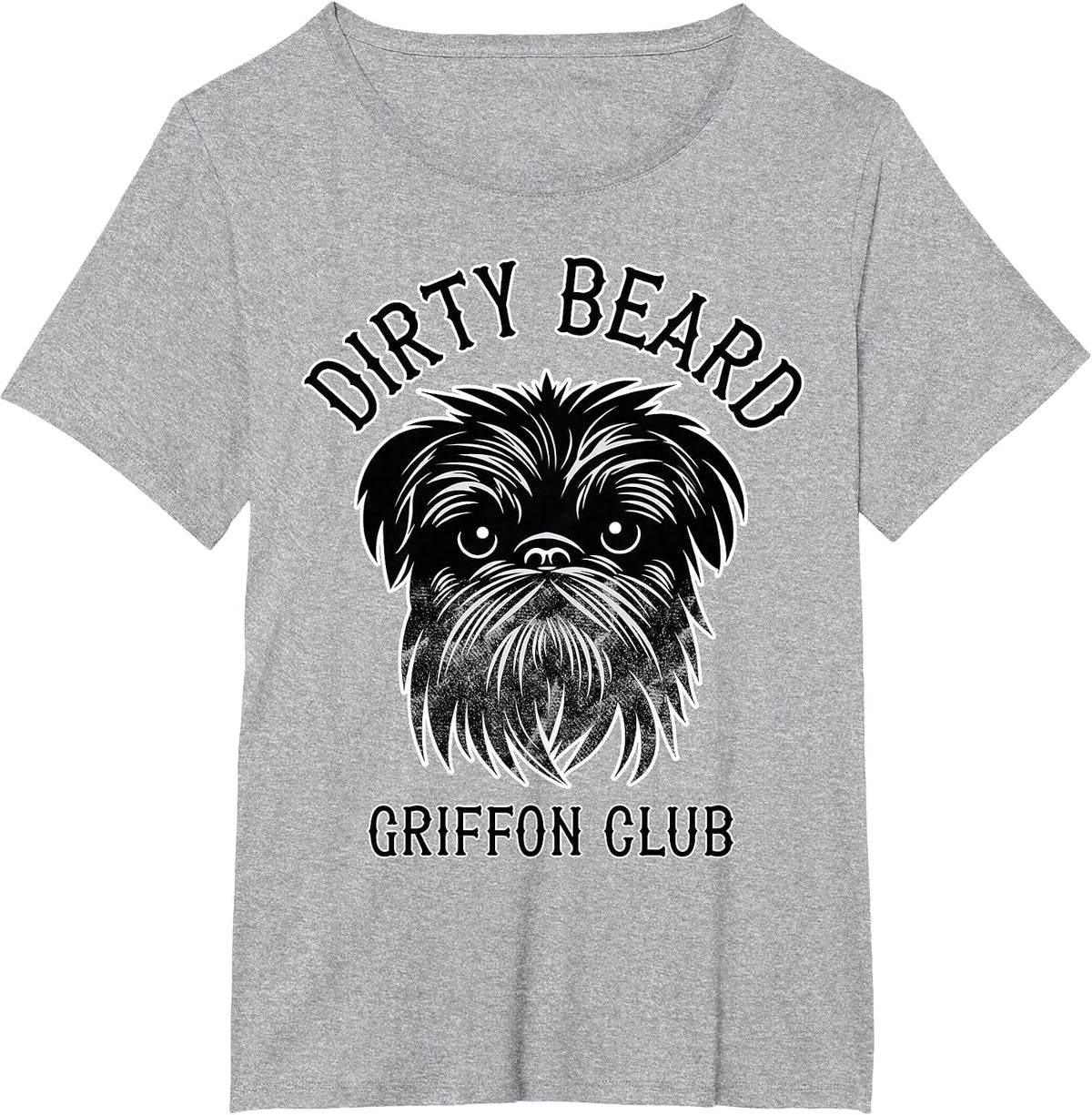 Dirty Beard Griffon Club - Brussels Griffon Dog - Biker T-Shirt - Heather Grey