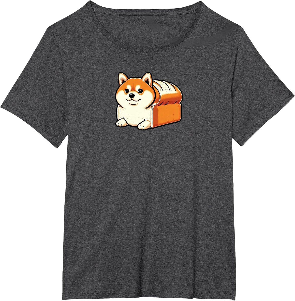 Shiba Inu Loaf of Bread Kawaii Vintage Style T-Shirt - Dark Heather Grey