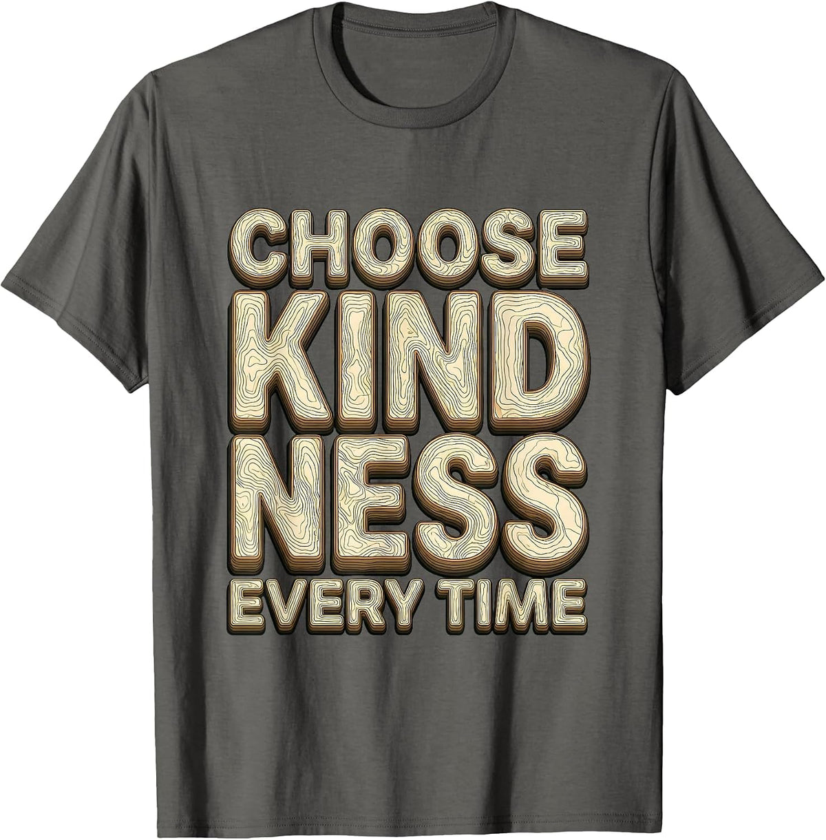 Men's Choose Kindness Every Time Anti Bullying Design T-Shirt - Asphalt Grey