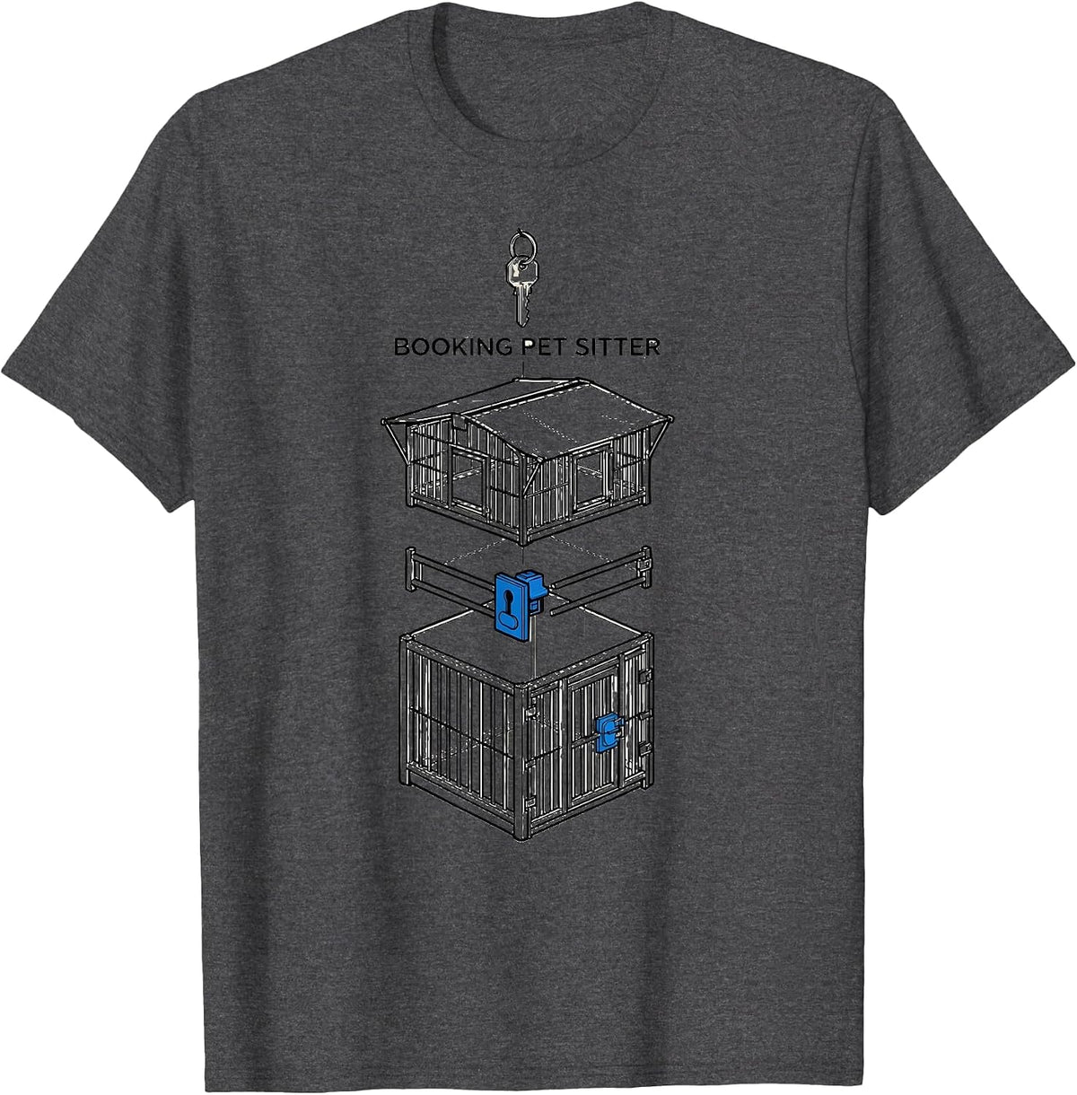 Men's Booking Pet Sitter Funny Police Officer Gift For Cop Law T-Shirt - Dark Heather Grey