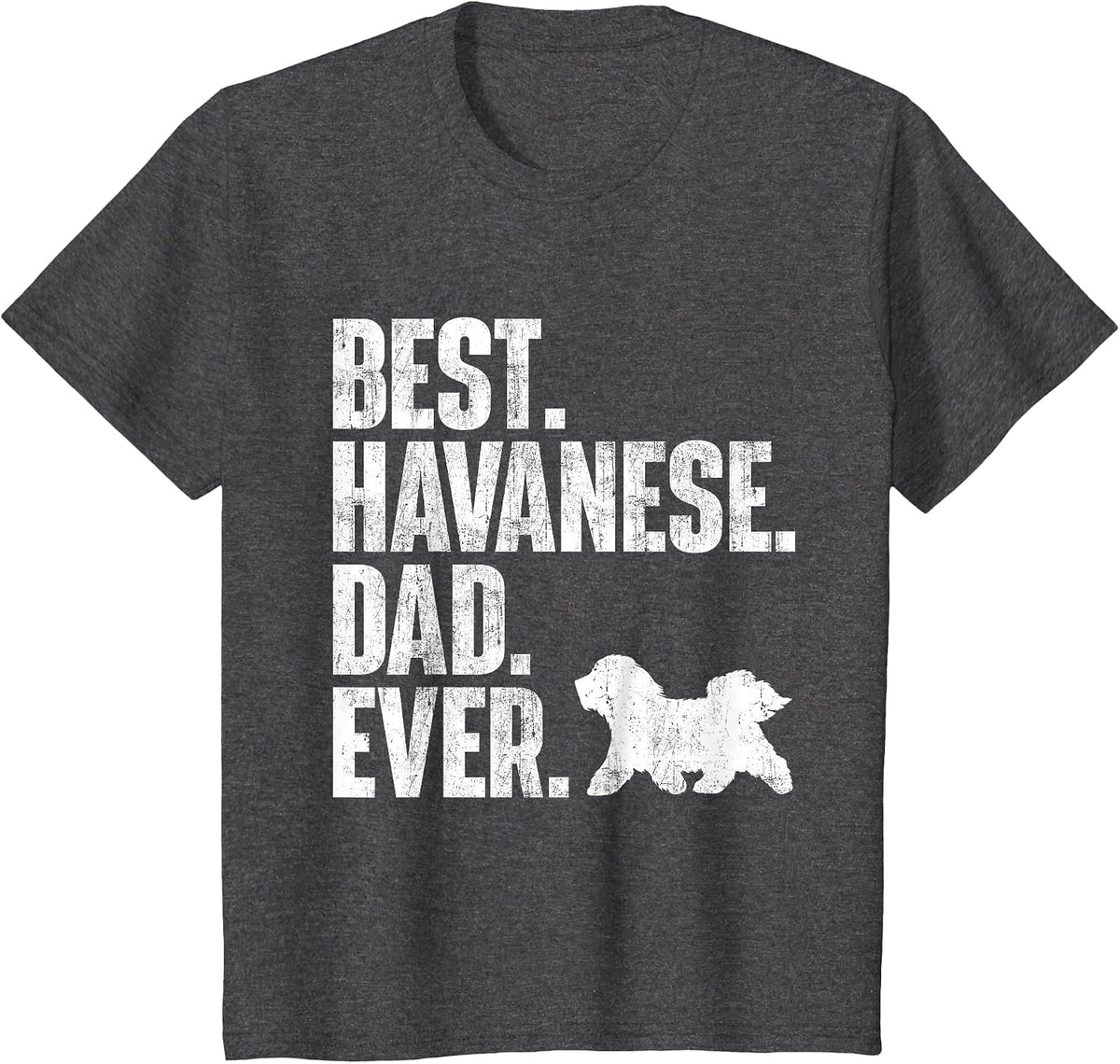 Best Havanese Dad Ever - Cuban Havaneser Havanezer T-Shirt - Dark Heather Grey