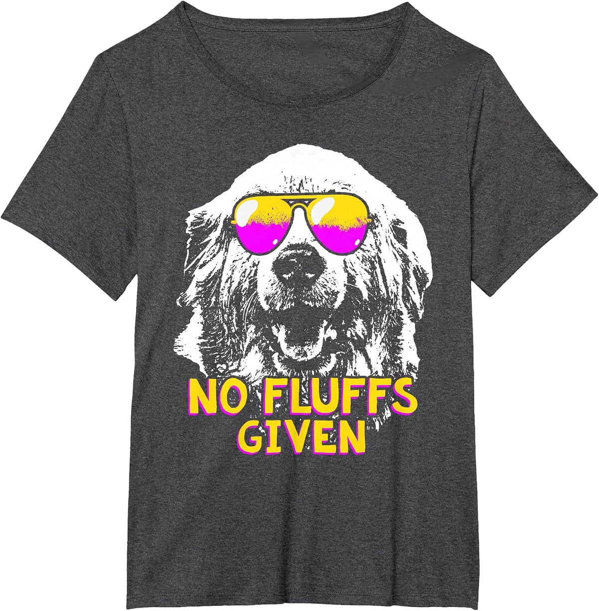 Great Pyrenees No Fluffs Given | Pyr Mom Dad Lover T-Shirt - Dark Heather Grey