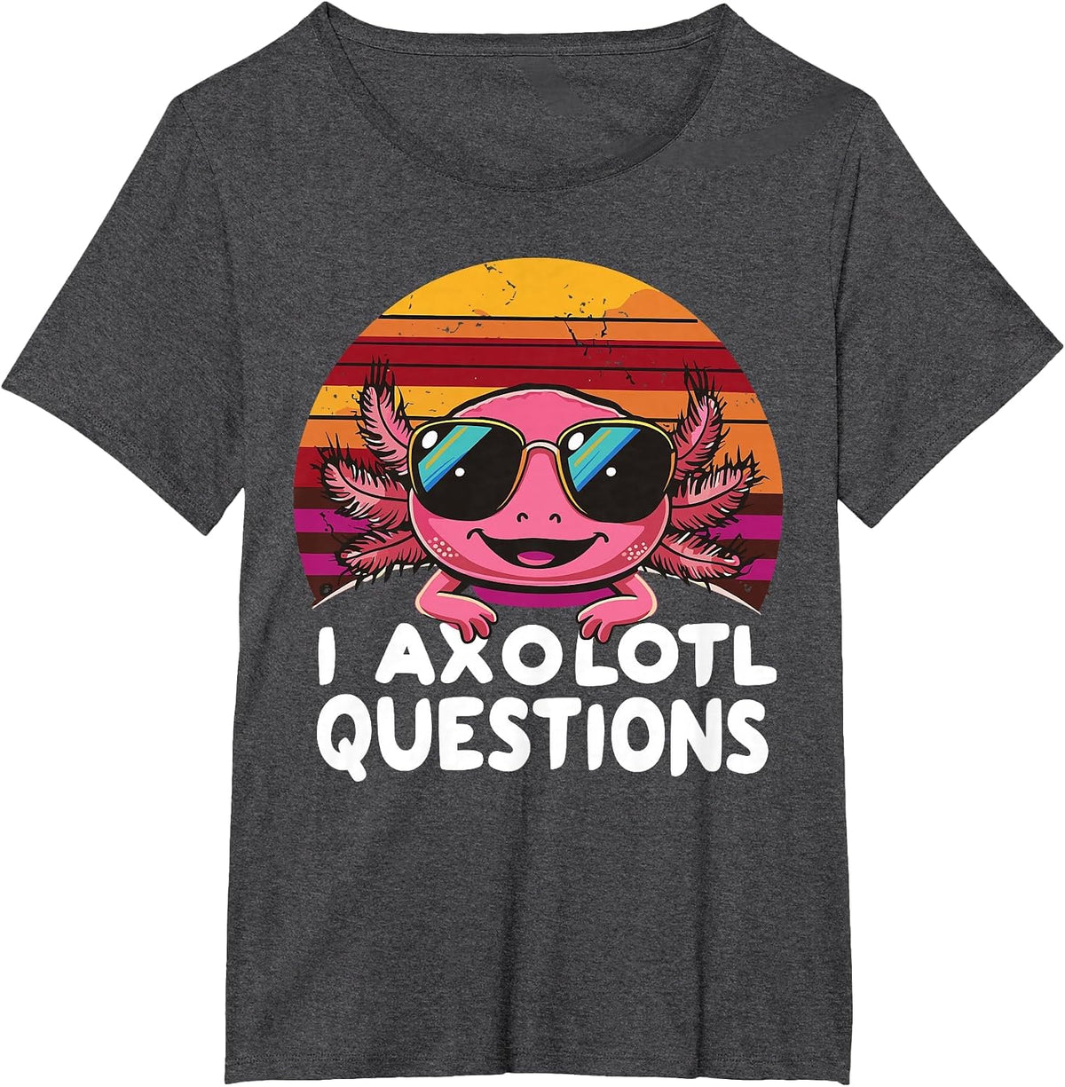 Axolotl Questions Anime Kawaii Axolotl T-Shirt - Dark Heather Grey