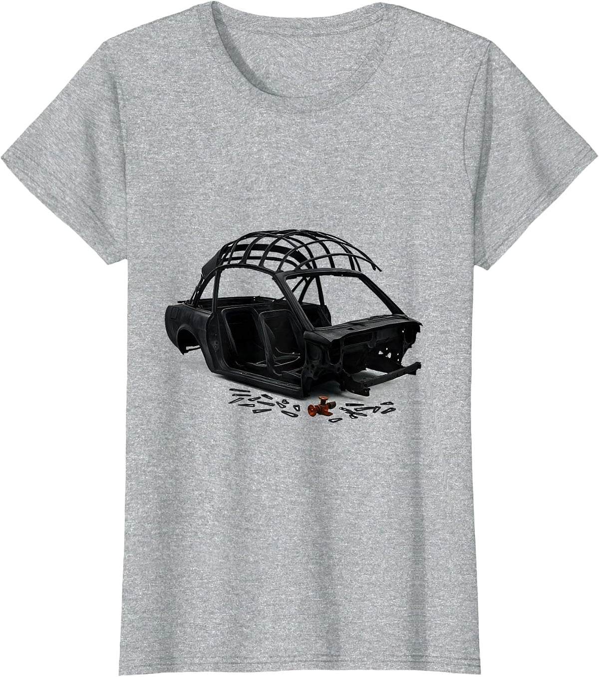 Convertible Soft-Top Frame Funny Car Guy Mechanic Gift T-Shirt - Heather Grey