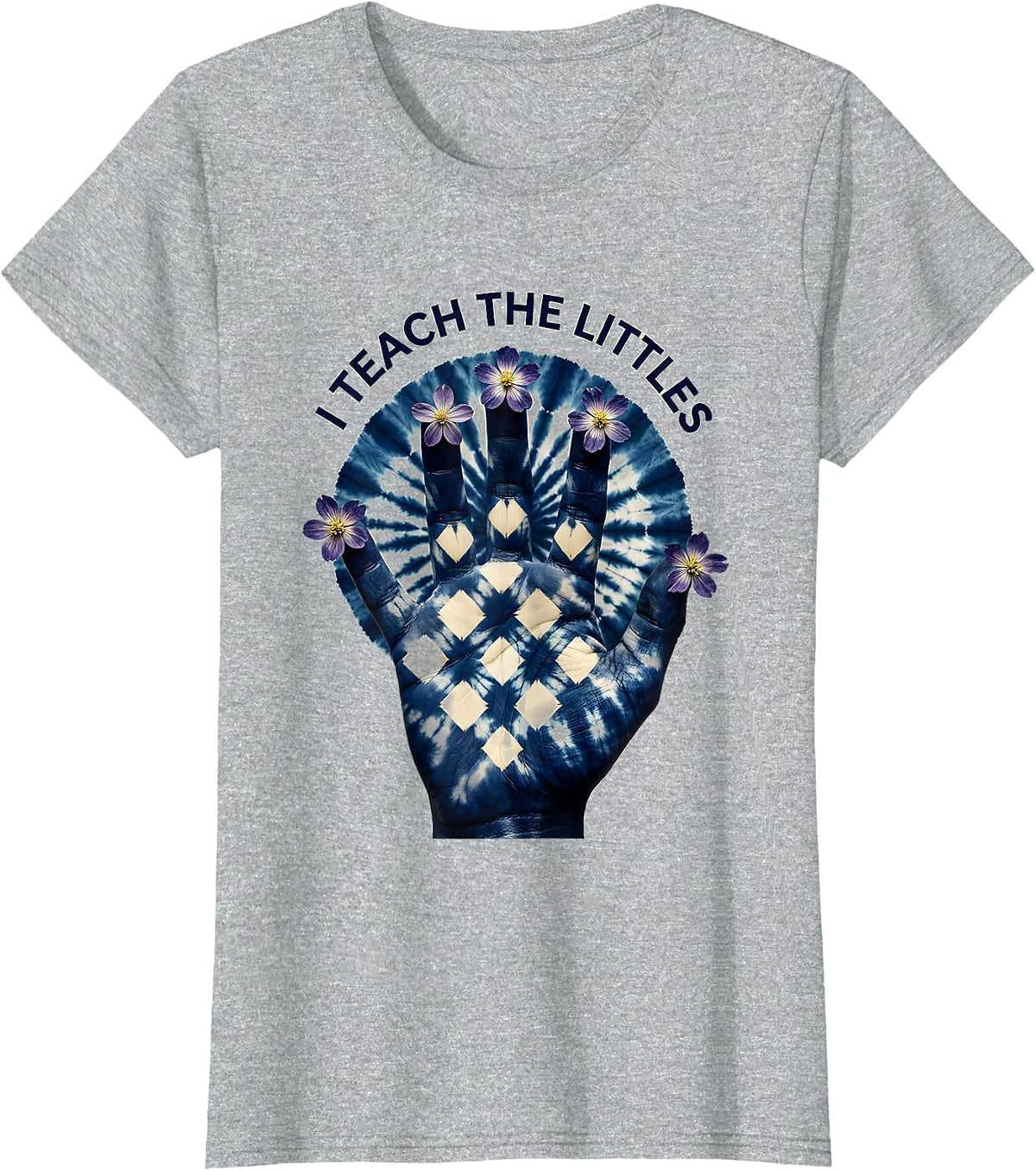 Women's I Teach The Littles Preschool Teacher Design T-Shirt - Heather Grey