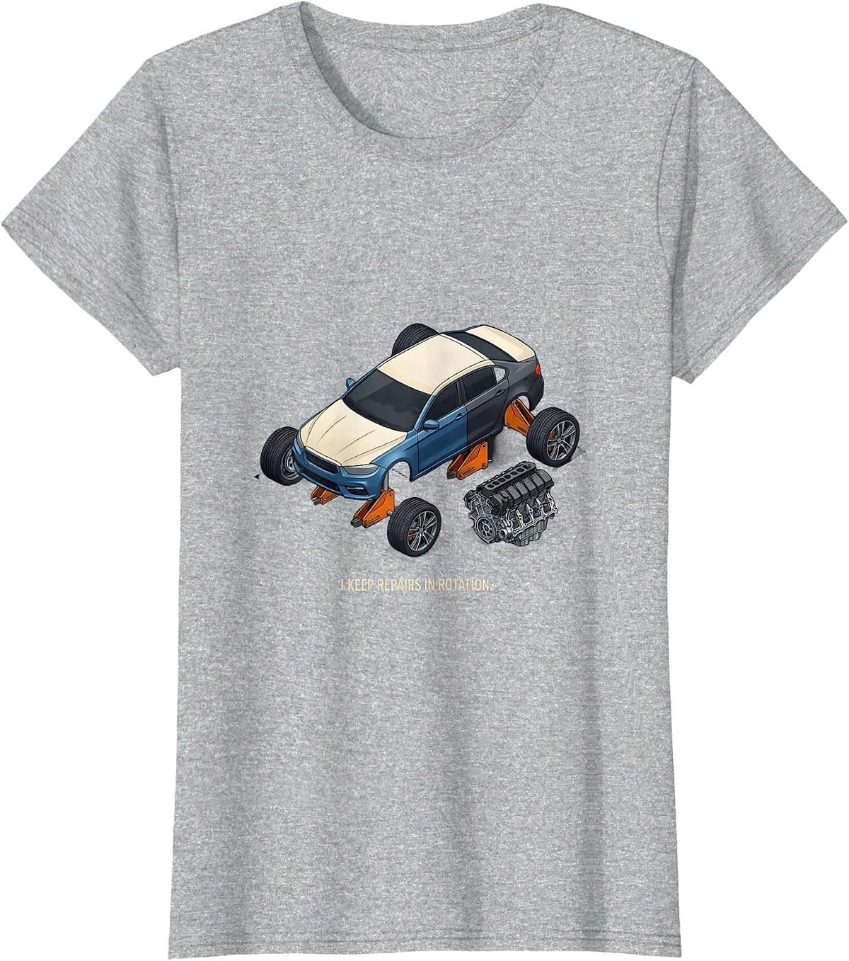 I Keep Repairs In Rotation Funny Car Guy Mechanic Hobbyist T-Shirt - Heather Grey