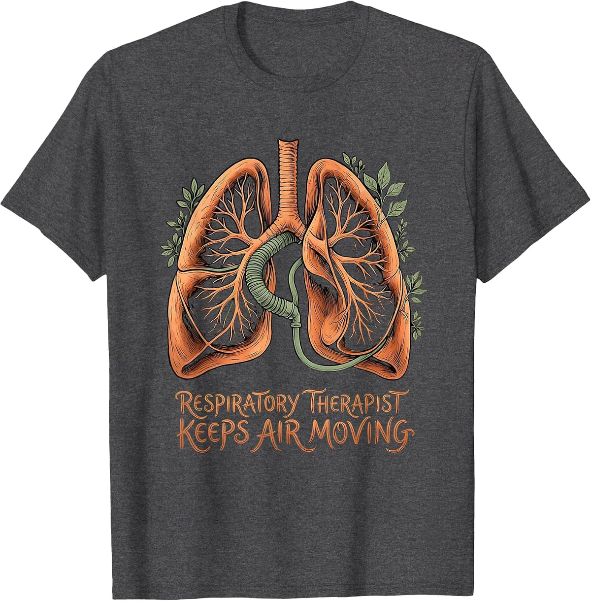 Respiratory Therapist Keeps Air Moving Boho RT Occupational T-Shirt - Dark Heather Grey