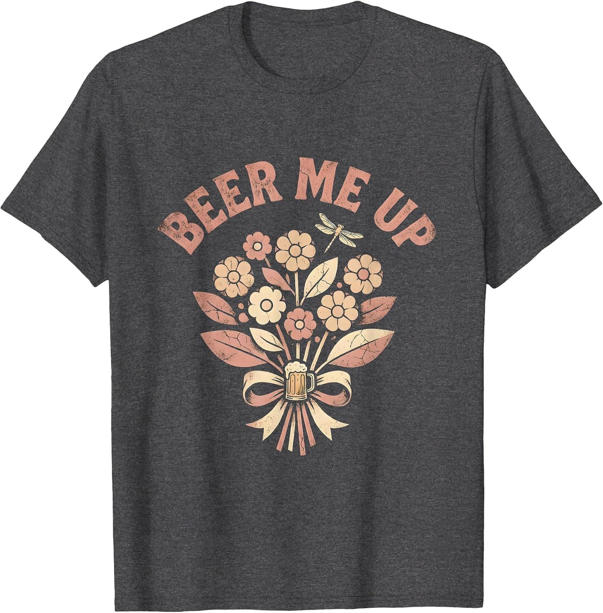 Beer Me Up Oktoberfest Graphic Design T-Shirt - Dark Heather Grey