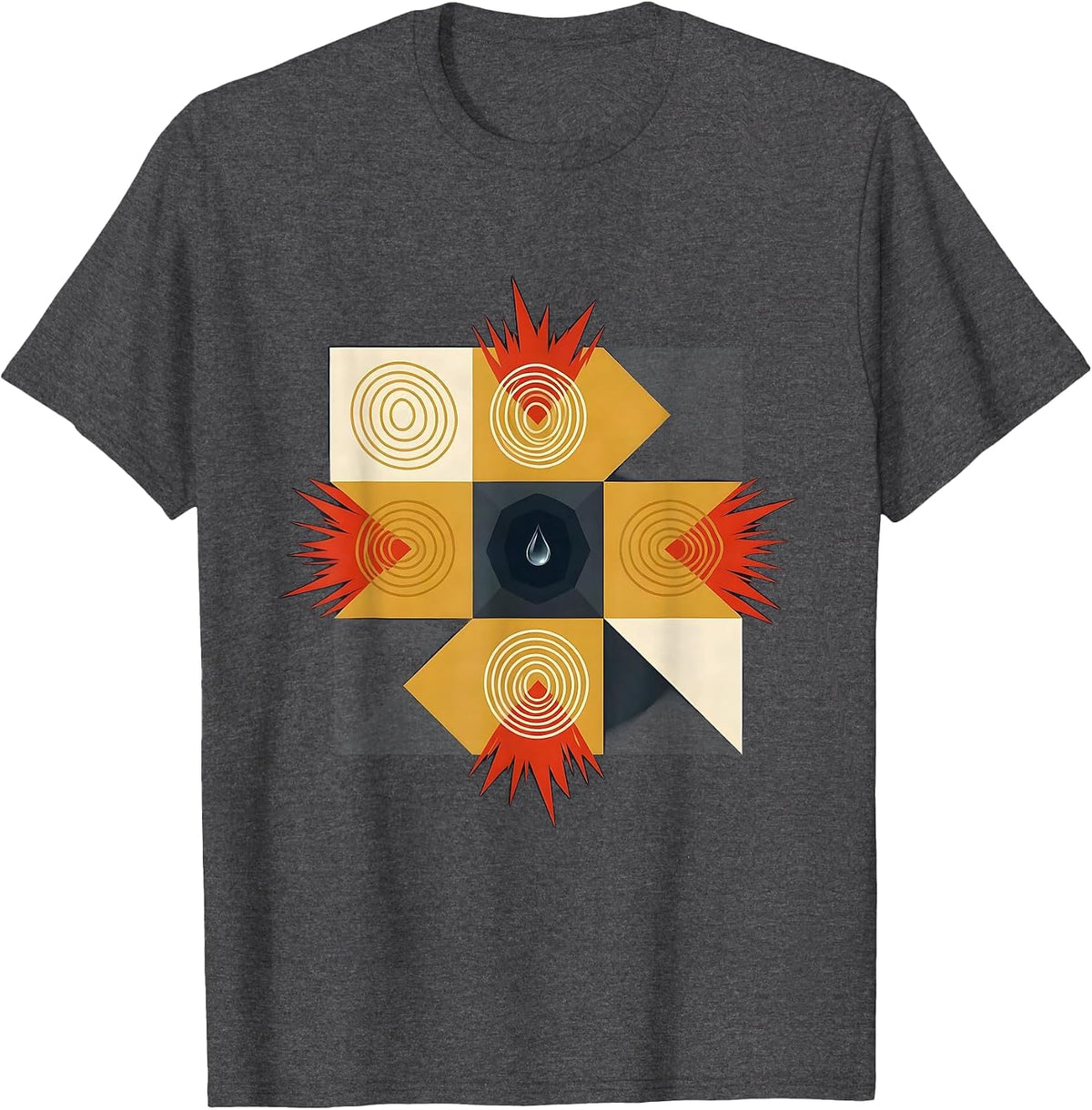 Quilt Block Patchwork Funny Science Teacher Student Humor T-Shirt - Dark Heather Grey