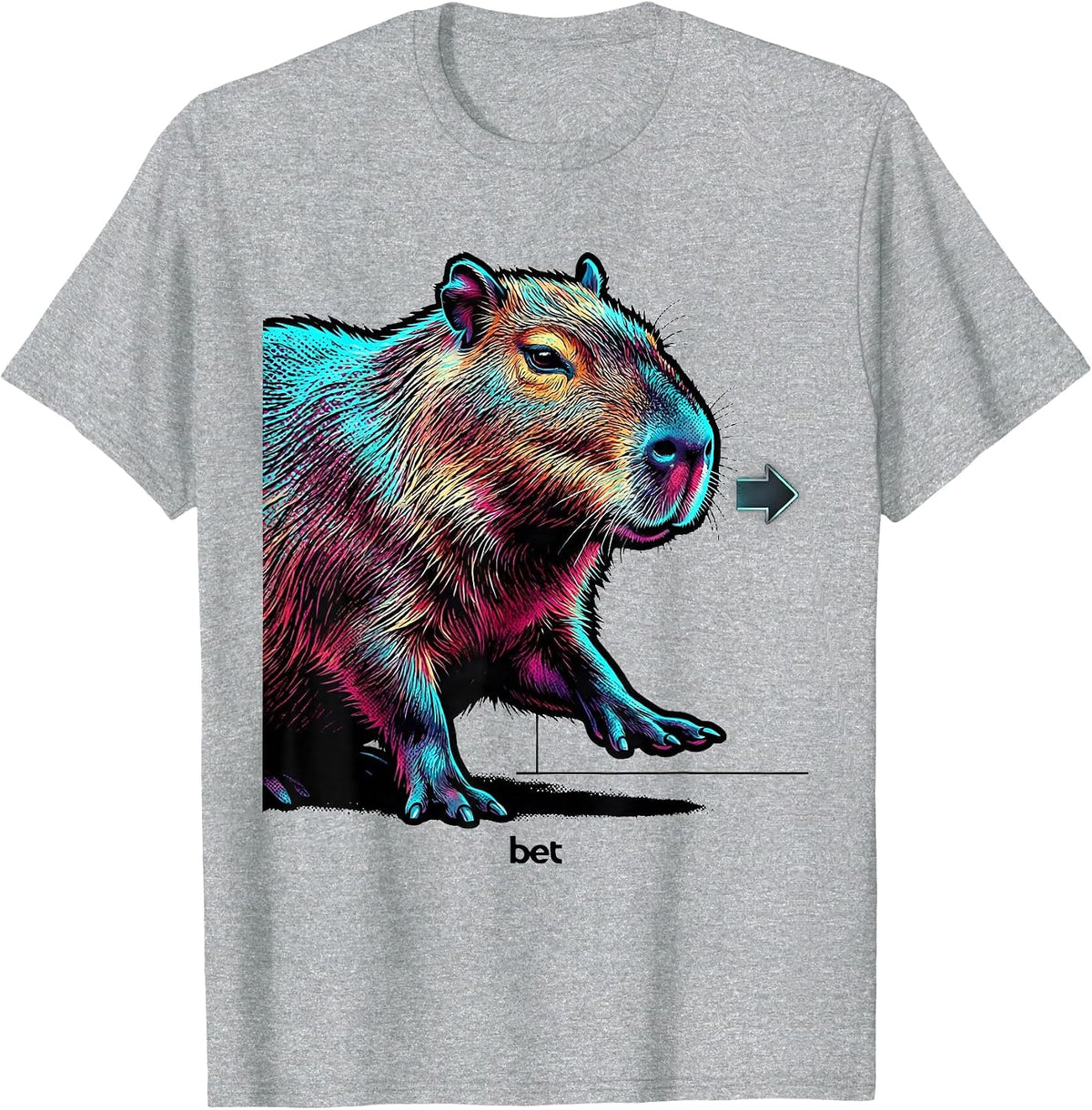 Men's bet Funny Capybara Animal Meme Humor Pop Art T-Shirt - Heather Grey