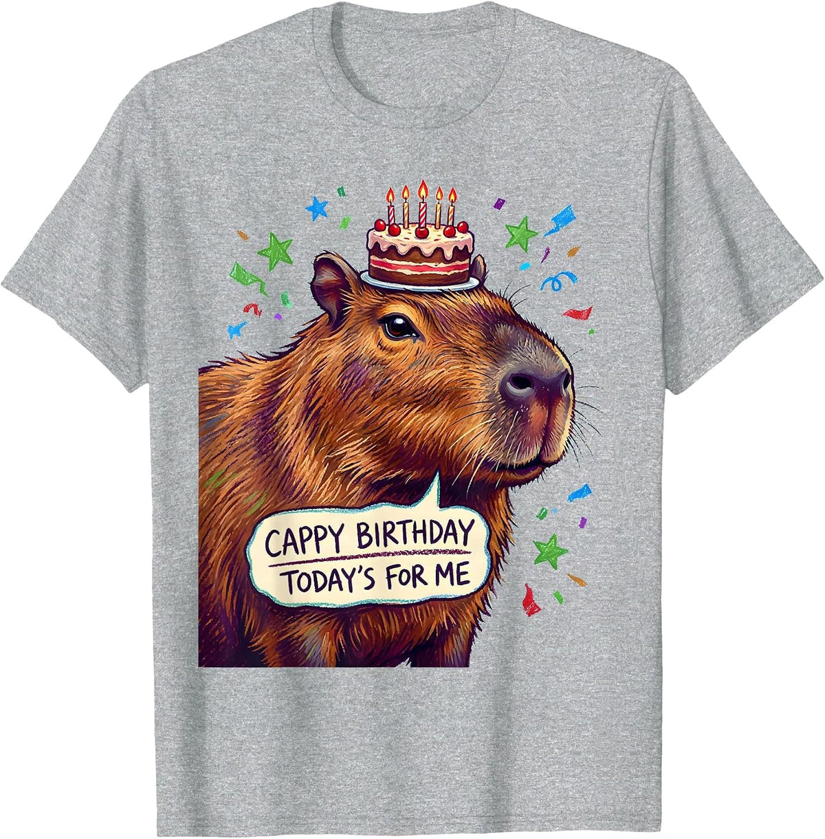 Men's Cappy Birthday Today’s For Me Kawaii Girl Capybara Birthday T-Shirt - Heather Grey