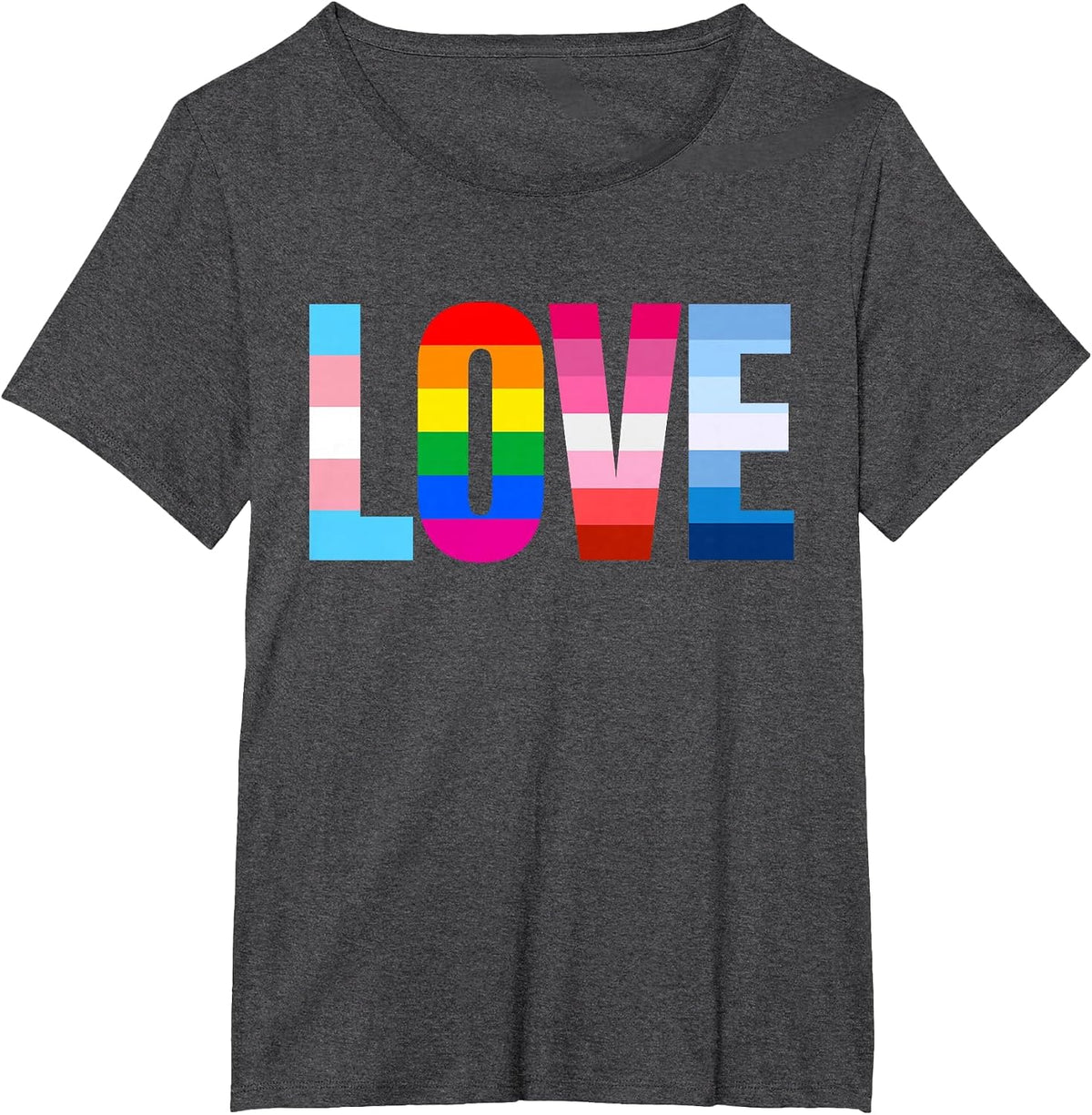 LGBT Pride Rainbow LGBTQ Love T-Shirt - Dark Heather Grey