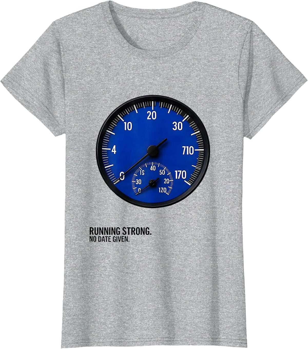Women's Running Strong No Date Given Funny Car Guy Mechanic T-Shirt - Heather Grey