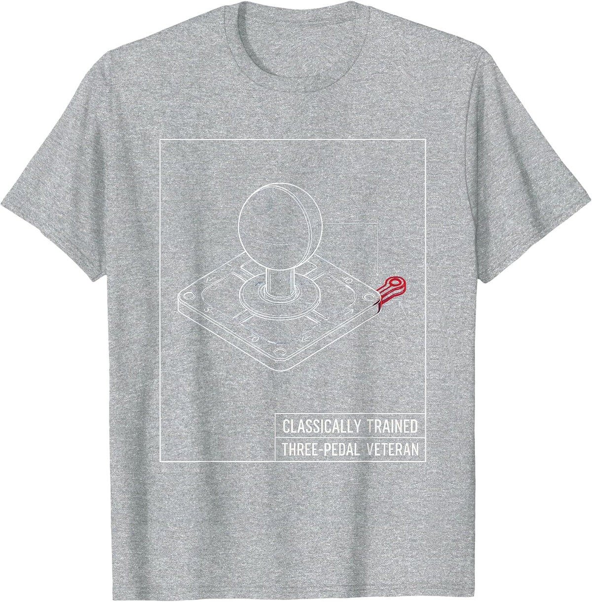 Men's Classically Trained Three-Pedal Veteran Car Guy T-Shirt - Heather Grey