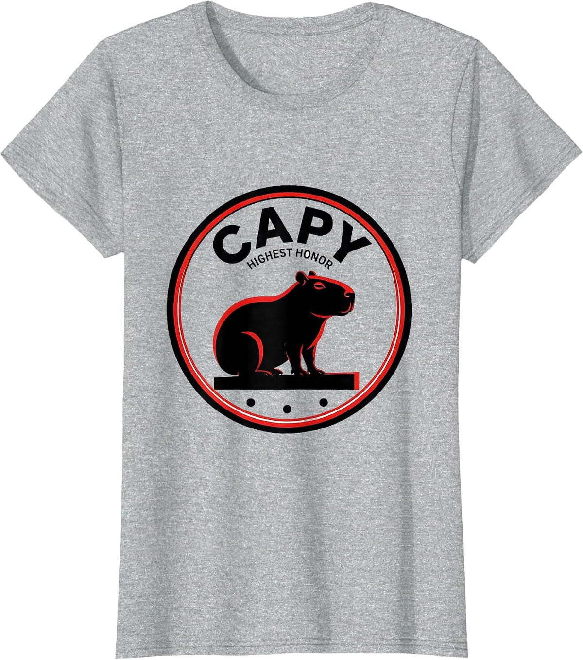 Capy, Highest Honor Funny Capybara Meme Animal Lover Humor T-Shirt - Heather Grey