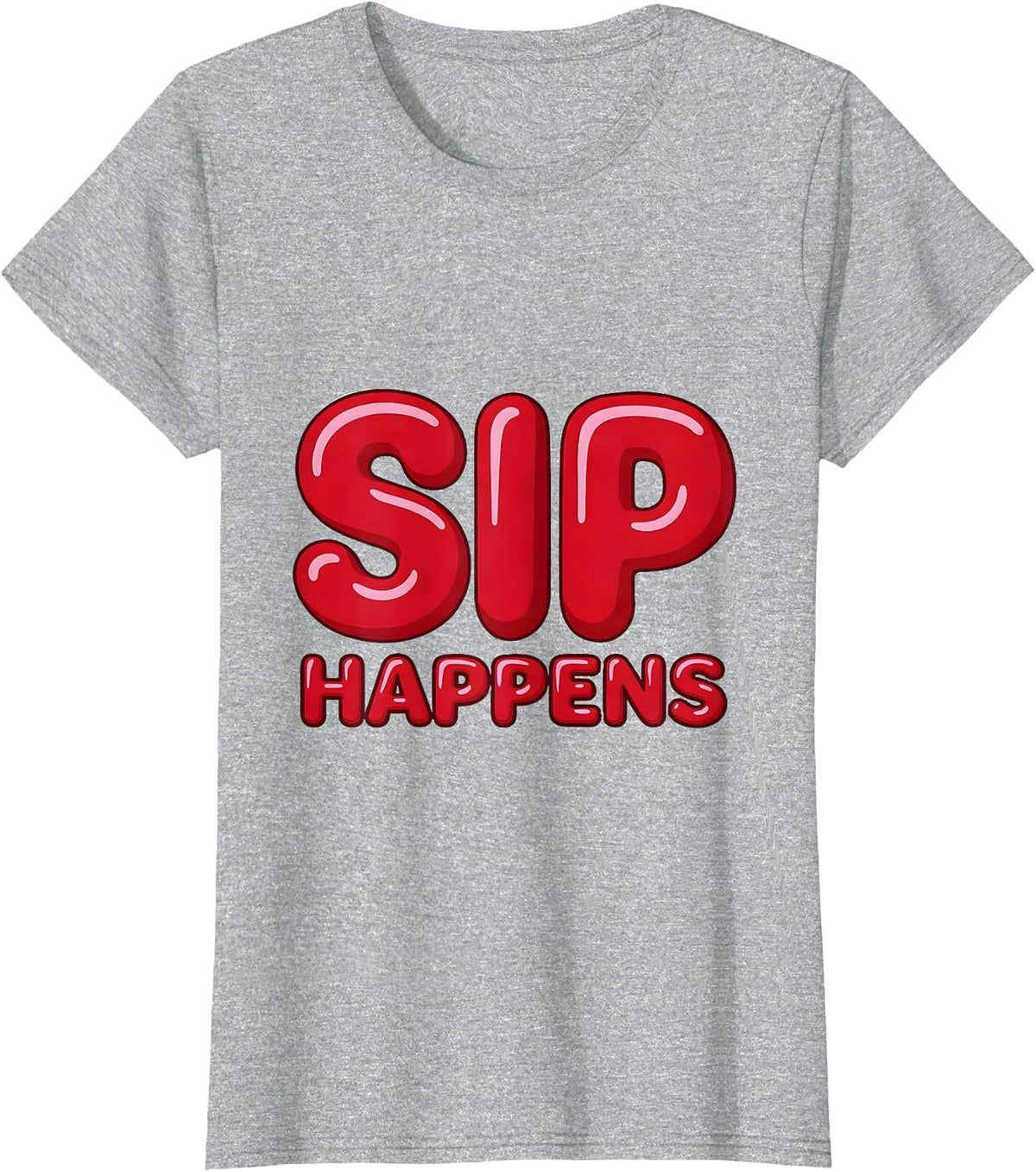 Sip Happens Funny Beer Drinking Design T-Shirt - Heather Grey
