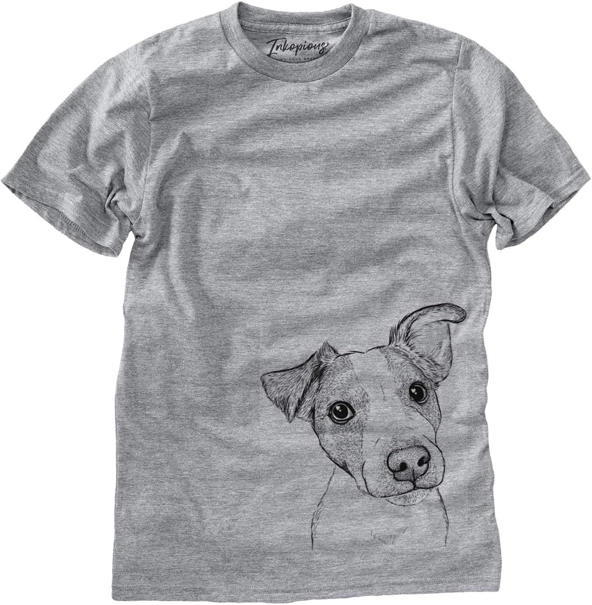 Bare Bosse the Jack Russell Terrier Dog Triblend T-Shirt - Unisex Grey Crew Neck