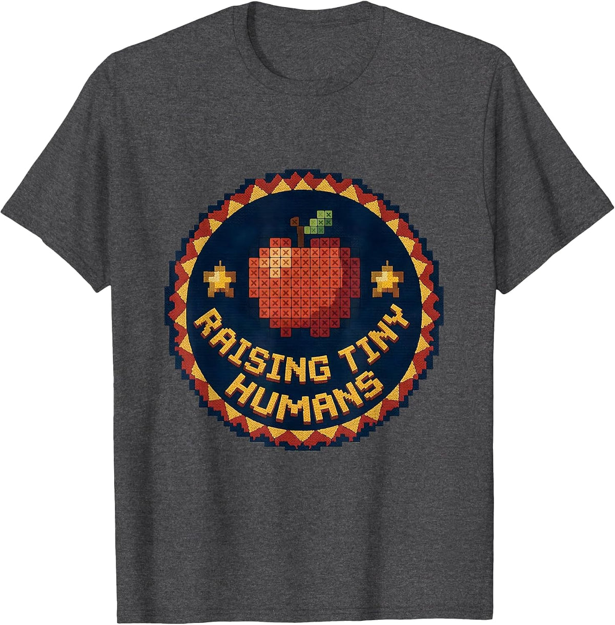 Men's Raising Tiny Humans Preschool Teacher Design T-Shirt - Dark Heather Grey