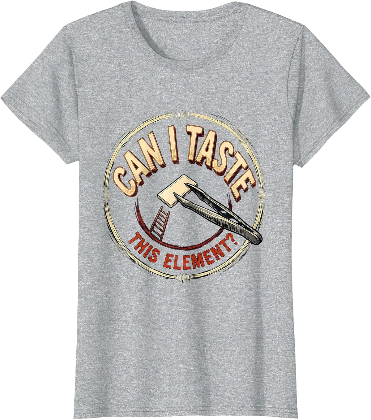 Women's Can I Taste This Element Funny Periodic Table Science T-Shirt - Heather Grey