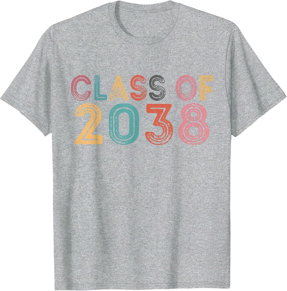 Class of 2038 Grow with Me Graduation 2038 T-Shirt - Heather Grey