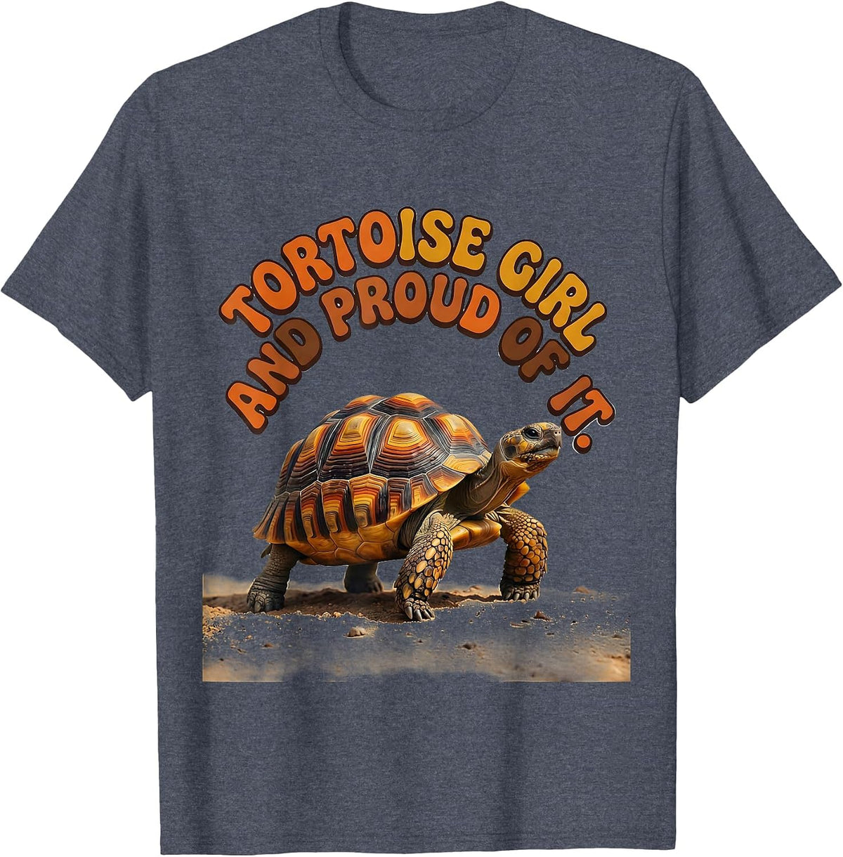 Men's Tortoise Girl And Proud Of It Retro 70s Turtle Lover Gift T-Shirt - Heather Blue
