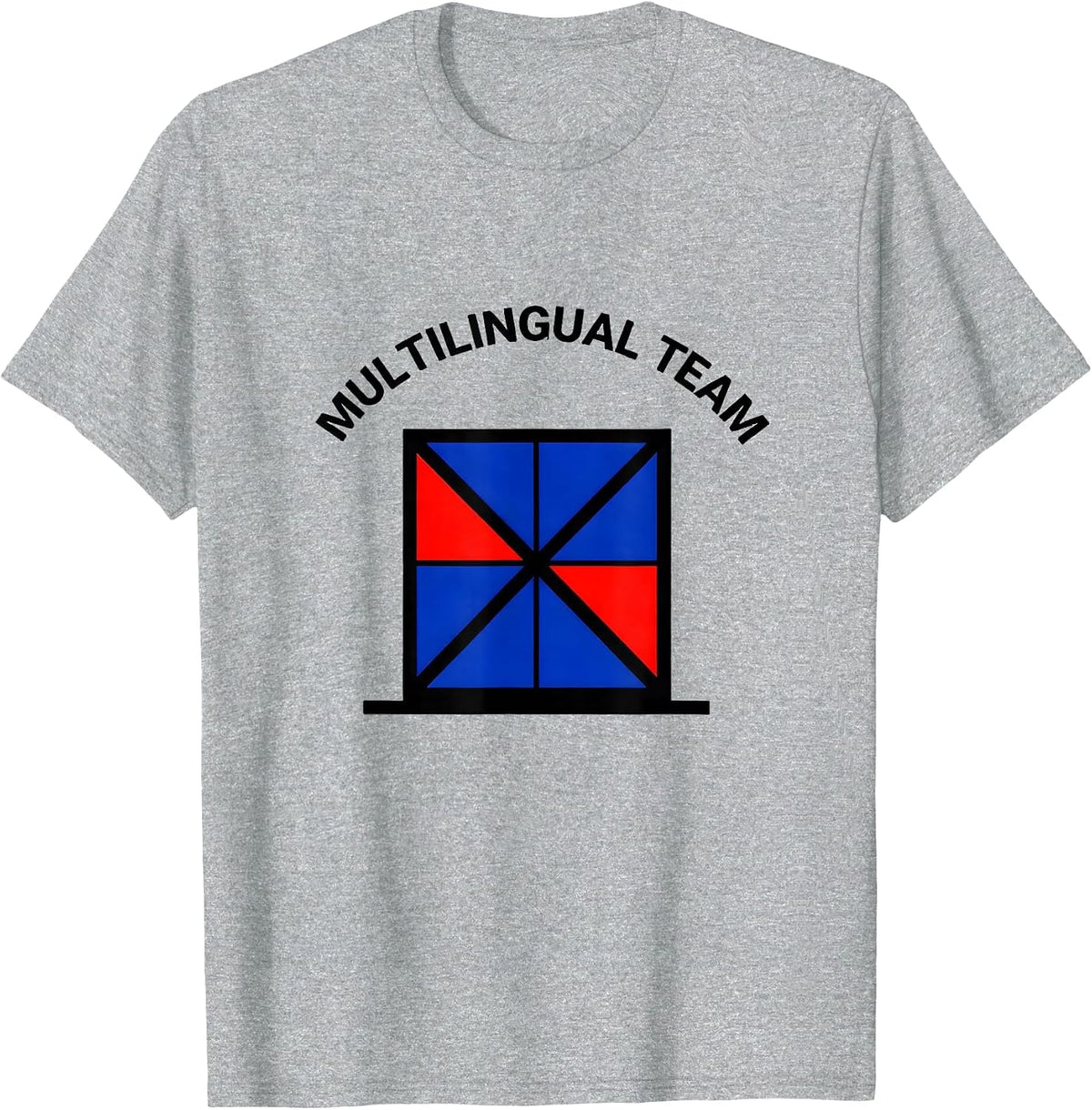 Men's Multilingual Team Geometric ESL Teacher Squad English T-Shirt - Heather Grey