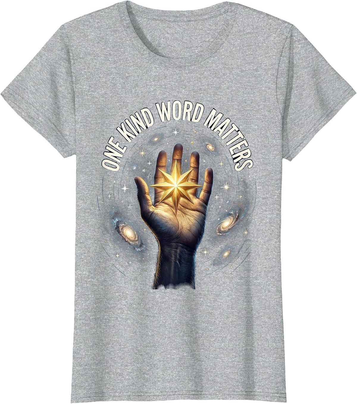 One Kind Word Matters Kindness Is Free Design T-Shirt - Heather Grey