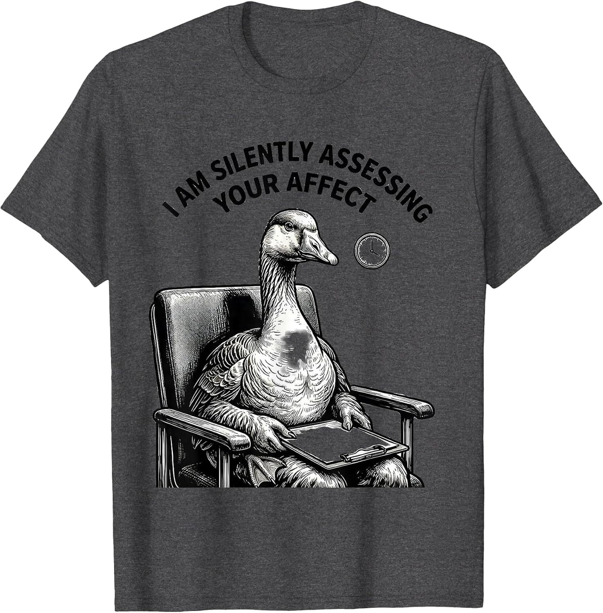 Men's I Am Silently Assessing Your Affect Funny Mental Health T-Shirt - Dark Heather Grey