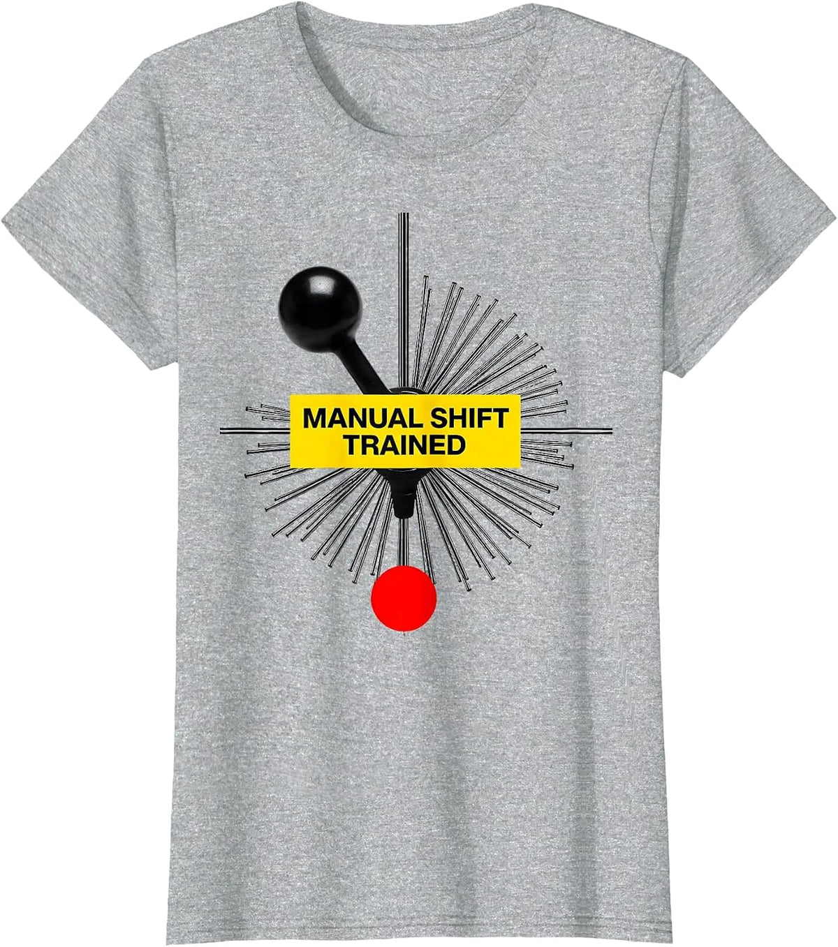 Manual Shift Trained Bauhaus Modernist Car Guy Stick Shift T-Shirt - Heather Grey