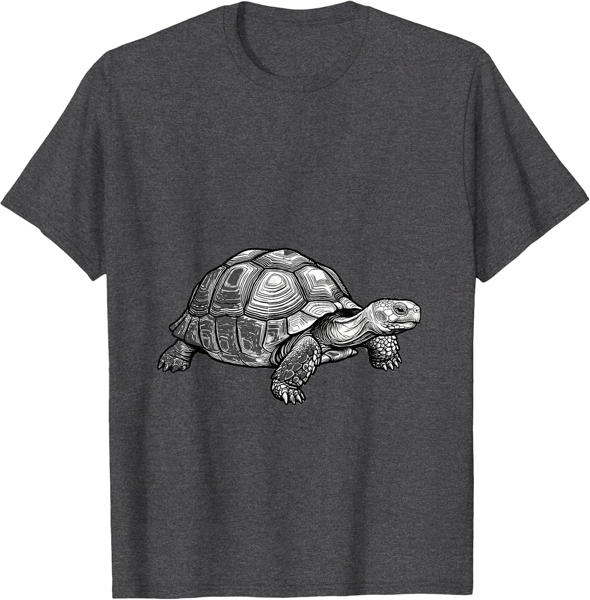 Men's Continuous Line Tortoise Funny Turtle Lover Gift T-Shirt - Dark Heather Grey