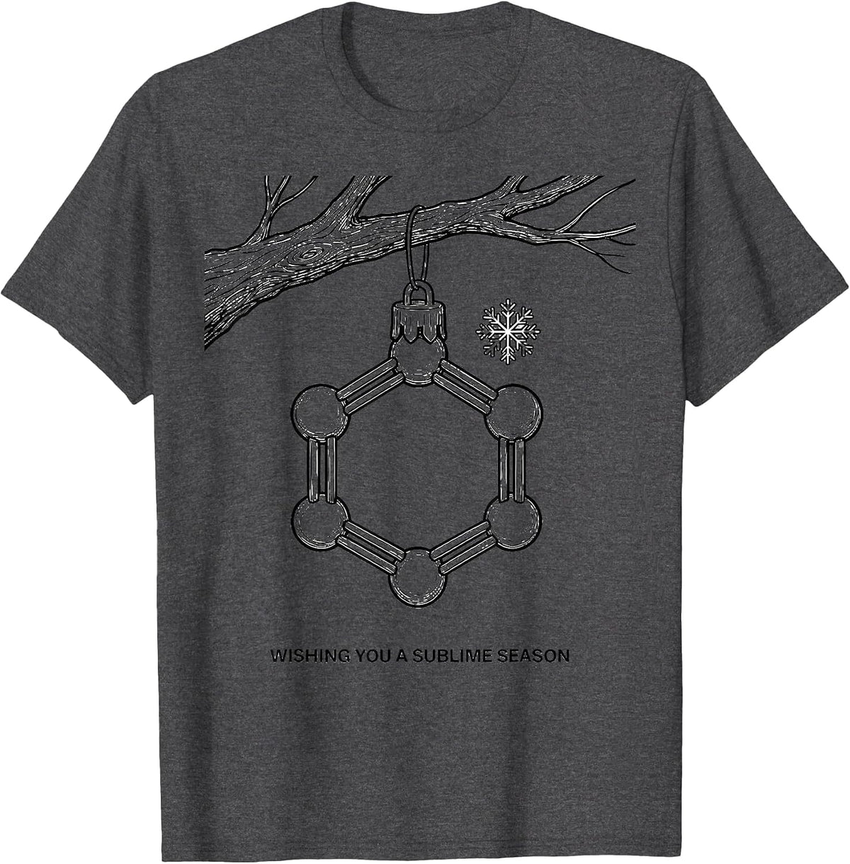 Men's Wishing You A Sublime Season Nerdy Chemistry Humor Science T-Shirt - Dark Heather Grey