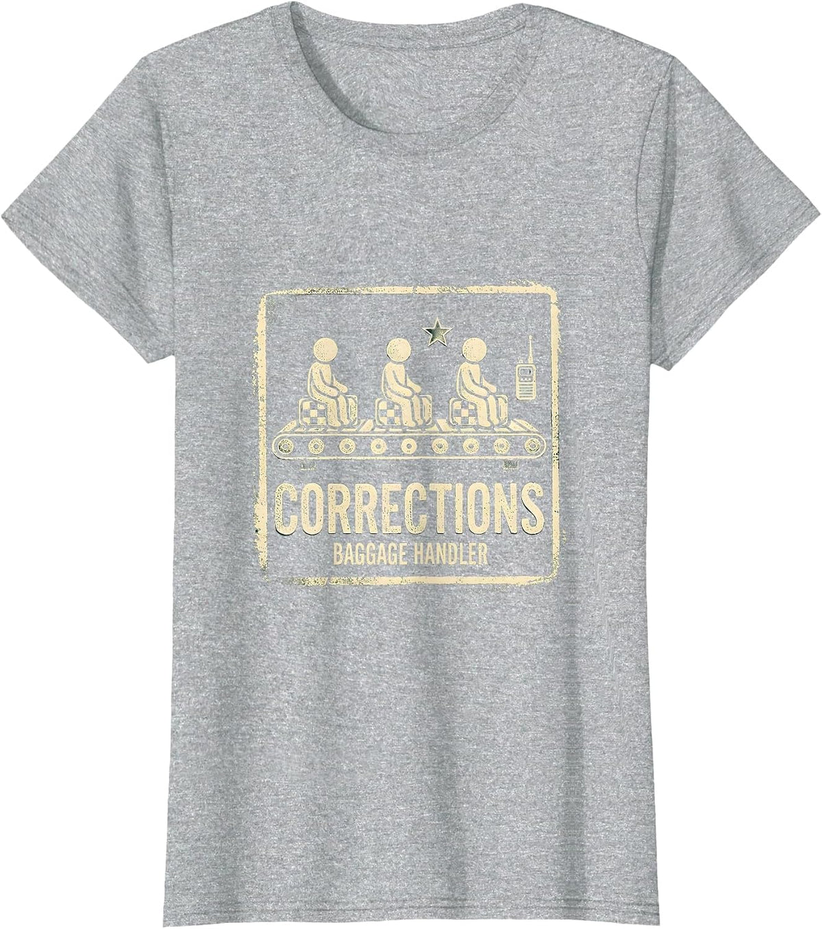 Corrections Baggage Handler Funny Police Officer Gift Law T-Shirt - Heather Grey